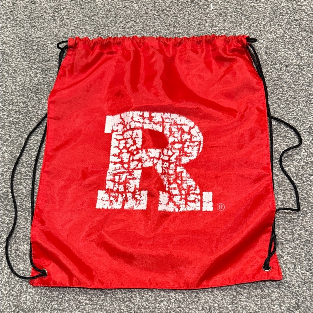 Red Drawstring Bag with White R Logo